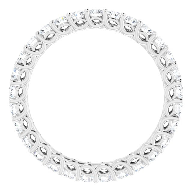 14K White 7/8 CTW Natural Diamond Eternity Band Size 6