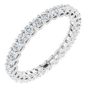 14K White 7/8 CTW Natural Diamond Eternity Band Size 6