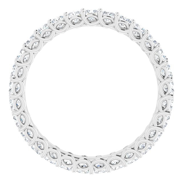 14K White 1 CTW Natural Diamond Eternity Band Size 6