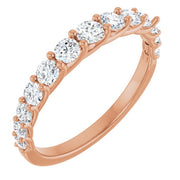 14k Rose 3/4 Ctw Lab-grown Diamond Anniversary Band