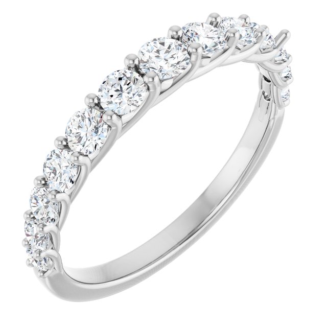 14k White 3/4 Ctw Lab-grown Diamond Anniversary Band