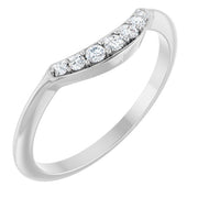 14k White 1/8 Ctw Natural Diamond Contour Band