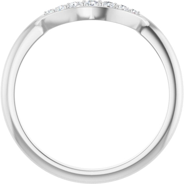 14k White 1/8 Ctw Natural Diamond Contour Band