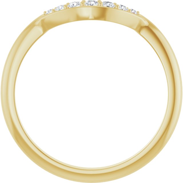 14k Yellow 1/8 Ctw Natural Diamond Contour Band