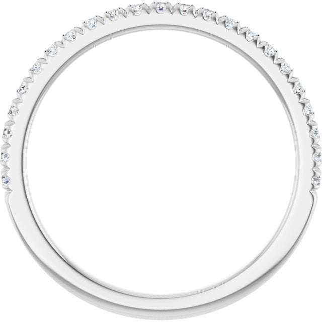 14K White 1/4 CTW Lab-Grown Diamond French-Set Anniversary Band