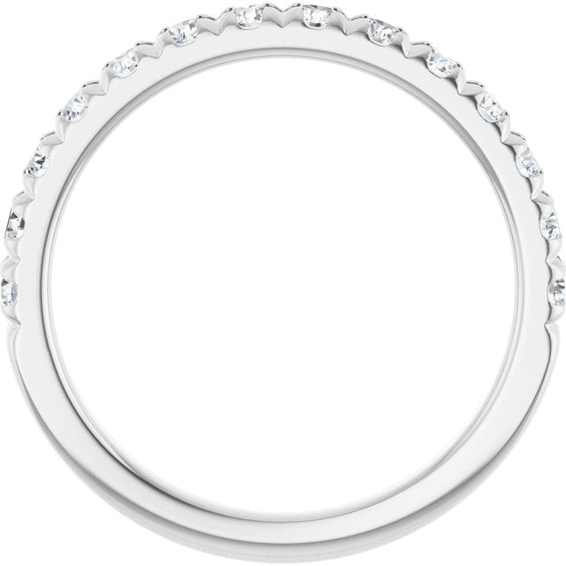 14K White 5/8 CTW Lab-Grown Diamond French-Set Anniversary Band