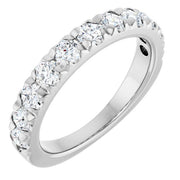 14K White 1 CTW Natural Diamond French-Set Anniversary Band
