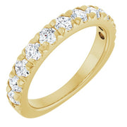 14K Yellow 1 CTW Natural Diamond French-Set Anniversary Band