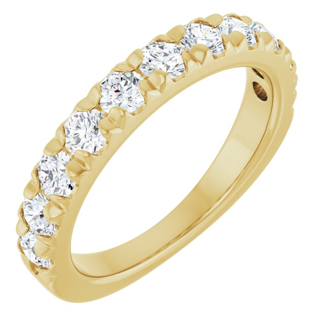 14K Yellow 1 CTW Natural Diamond French-Set Anniversary Band