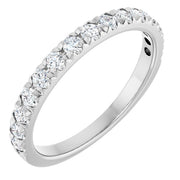 14K White 1/2 CTW Lab-Grown Diamond French-Set Anniversary Band
