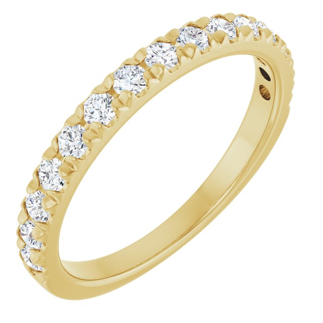 14K Yellow 1/2 CTW Lab-Grown Diamond French-Set Anniversary Band