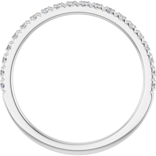 14K White 1/4 CTW Lab-Grown Diamond French-Set Anniversary Band