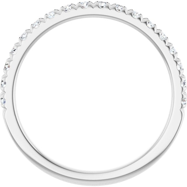 14k White 1/3 Ctw Lab-grown Diamond French-set Anniversary Band