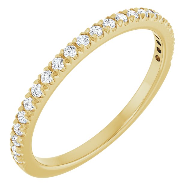 14K Yellow 1/4 CTW Lab-Grown Diamond French-Set Anniversary Band