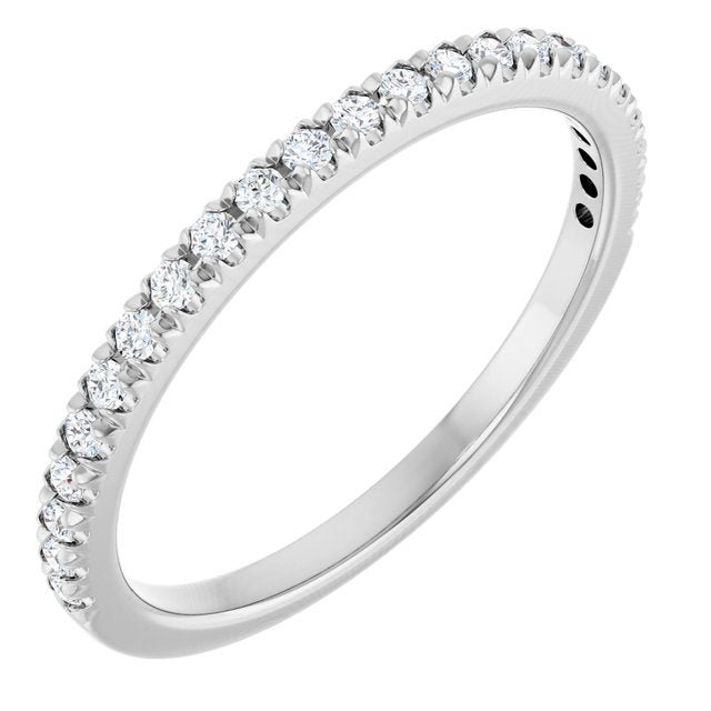 14K White 1/4 CTW Lab-Grown Diamond French-Set Anniversary Band