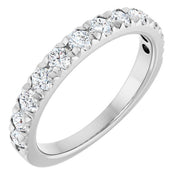 14K White 3/4 CTW Natural Diamond French-Set Anniversary Band