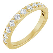 14K Yellow 3/4 CTW Natural Diamond French-Set Anniversary Band
