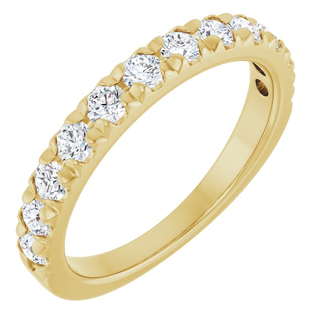 14K Yellow 3/4 CTW Natural Diamond French-Set Anniversary Band