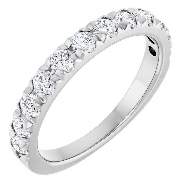 14K White 3/4 CTW Lab-Grown Diamond French-Set Anniversary Band