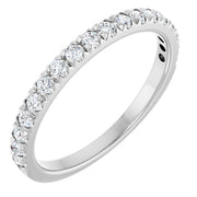 14k White 1/3 Ctw Lab-grown Diamond French-set Anniversary Band