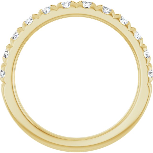 14K Yellow 3/4 CTW Lab-Grown Diamond French-Set Anniversary Band