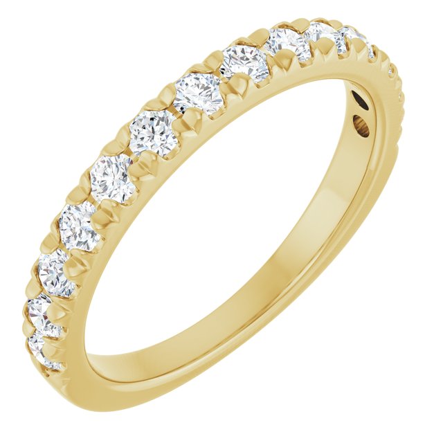 14K Yellow 5/8 CTW Lab-Grown Diamond French-Set Anniversary Band