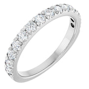 14K White 5/8 CTW Lab-Grown Diamond French-Set Anniversary Band