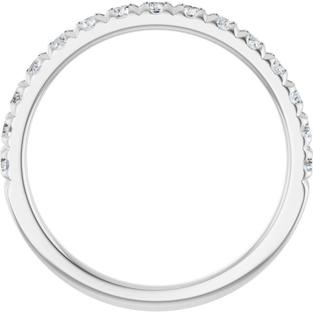 14K White 1/2 CTW Lab-Grown Diamond French-Set Anniversary Band