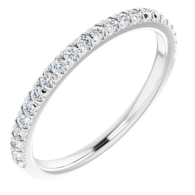 14K White 1/5 CTW Diamond French-Set Matching Band