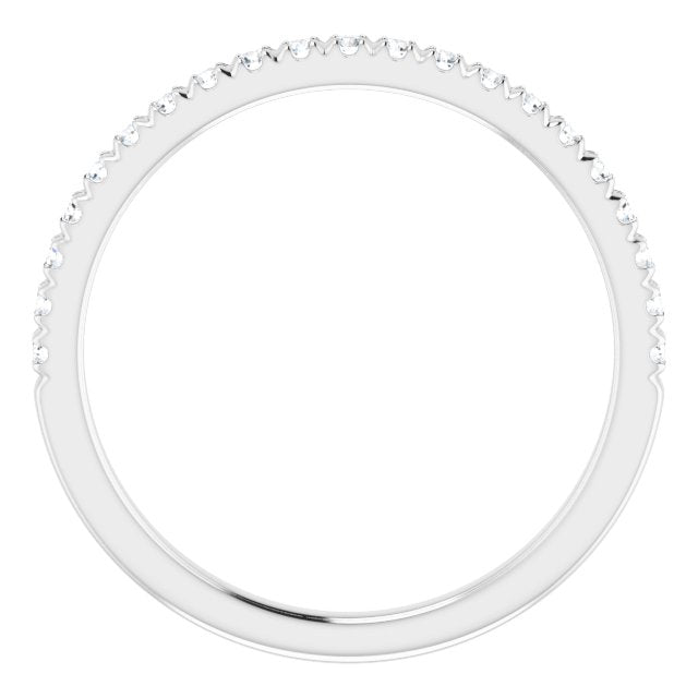 14K White 1/5 CTW Diamond French-Set Matching Band