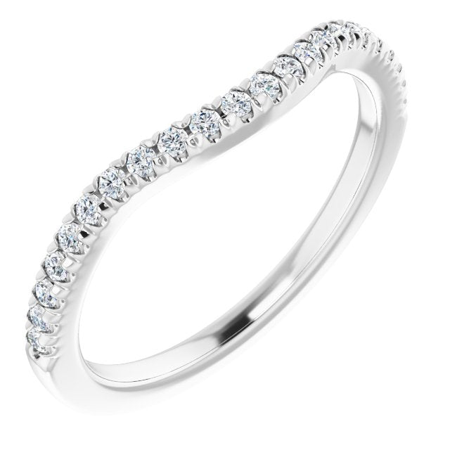 14K White 1/5 CTW Diamond French-Set Matching Band