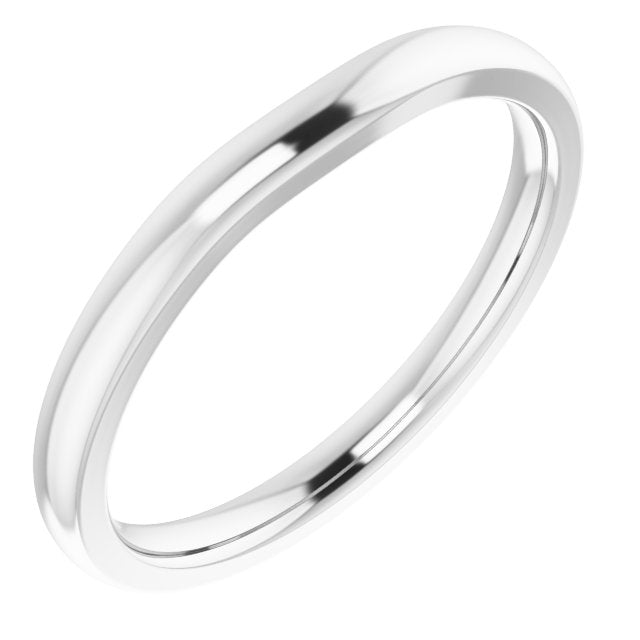 14K White Matching Band for 4.5 mm Square Ring