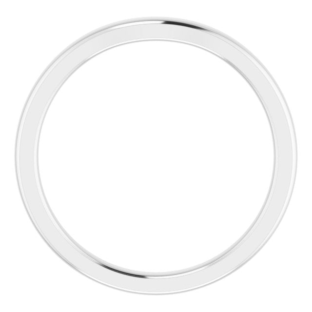 14K White Matching Band for 6.5 mm Round Ring