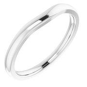 14K White Matching Band for 6.5 mm Round Ring