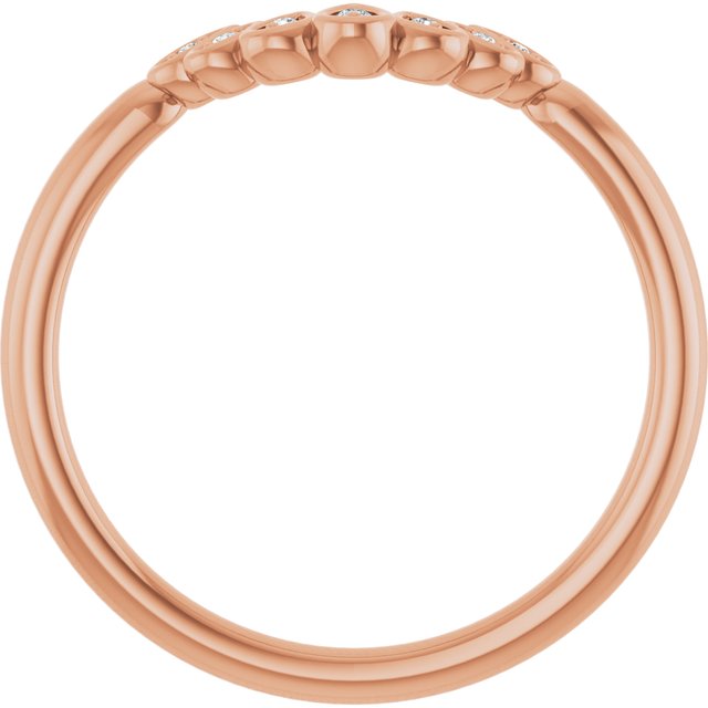 14k Rose .025 Ctw Natural Diamond Vintage-inspired Contour Band