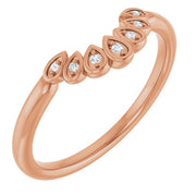 14k Rose .025 Ctw Natural Diamond Vintage-inspired Contour Band