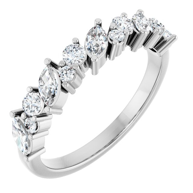 14K White 3/4 CTW Natural Diamond Anniversary Band