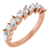 14k Rose 3/4 Ctw Lab-grown Diamond Anniversary Band