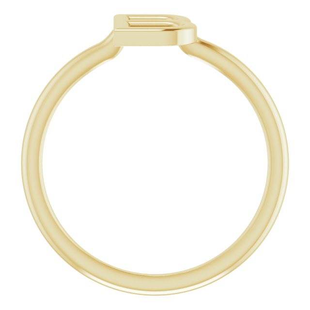 14K Yellow Initial B Ring