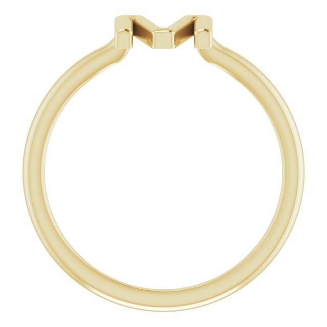 14K Yellow Initial M Ring
