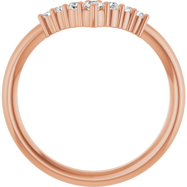 14K Rose 1/6 CTW Natural Diamond Graduated V Ring