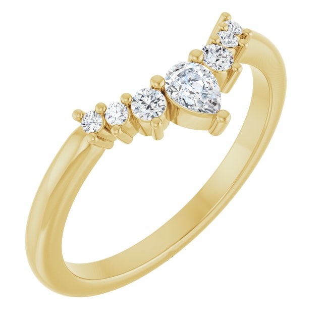 14K Yellow 1/4 CTW Natural Diamond Contour Band