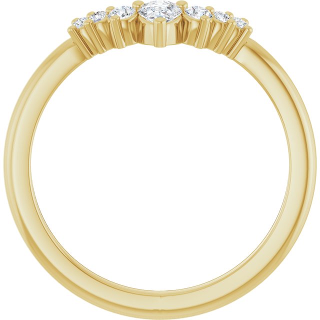 14K Yellow 1/4 CTW Natural Diamond Contour Band