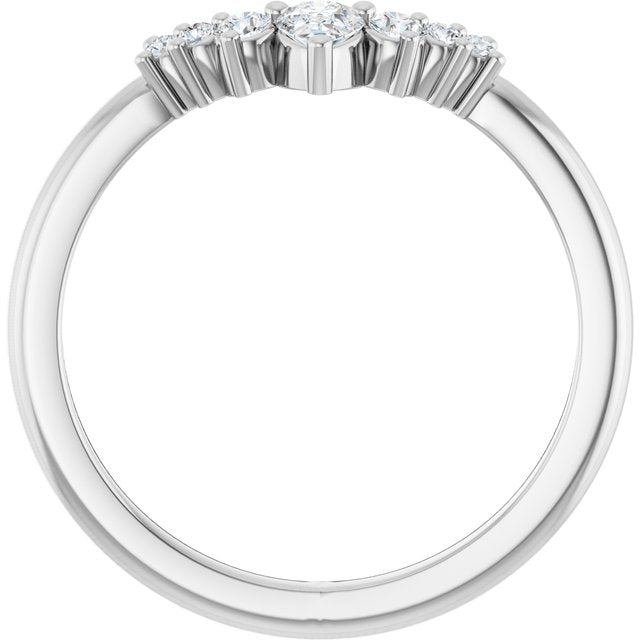 14K White 1/4 CTW Lab-Grown Diamond Contour Band