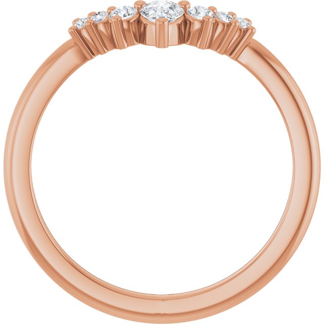 14K Rose 1/4 CTW Natural Diamond Contour Band