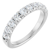 14k White 3/4 Ctw Natural Diamond Anniversary Band