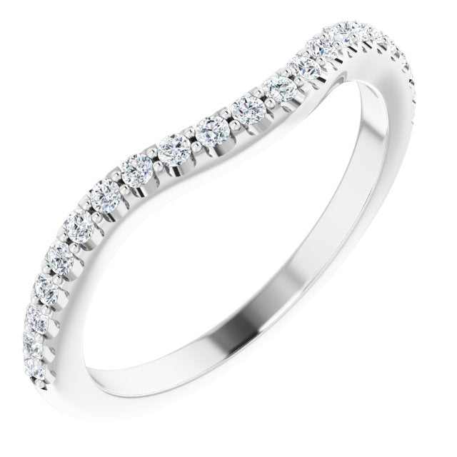 14k White 1/5 Ctw Natural Diamond Band