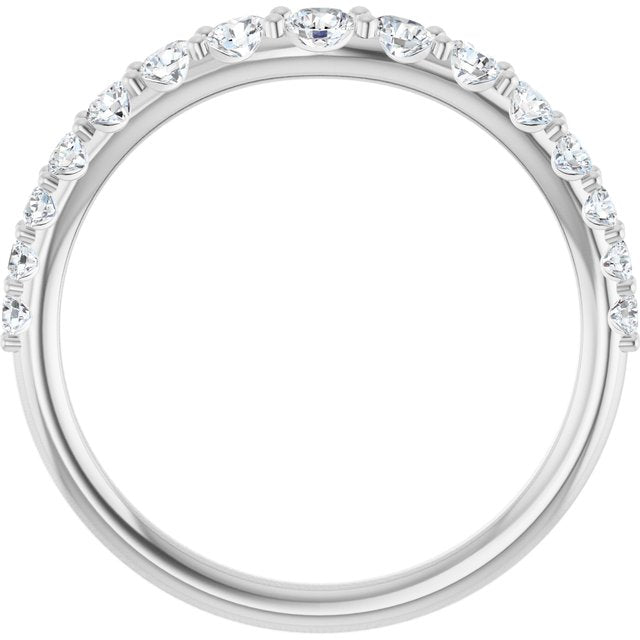 14K White 1/2 CTW Natural Diamond Contour Band