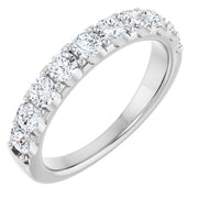 14k White 9/10 Ctw Natural Diamond Anniversary Band