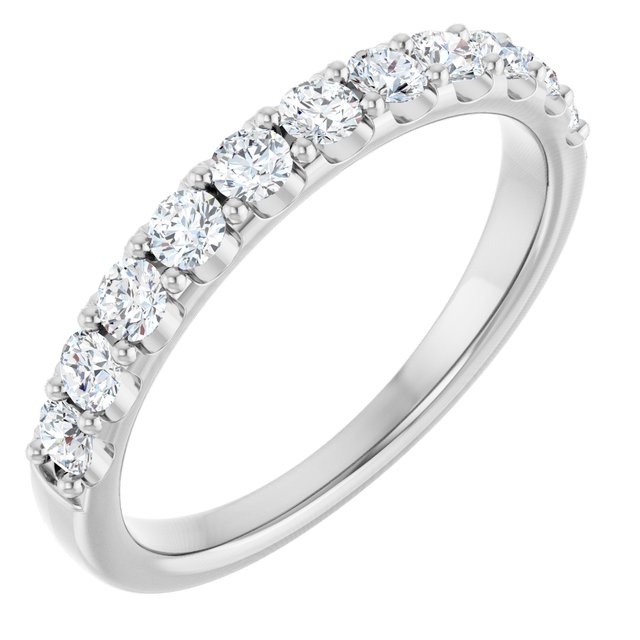 14k White 1/2 Ctw Natural Diamond Anniversary Band